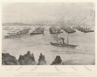 ポルトガル国王の訪問を機に、ラゴス湾の地中海と水路を統合した飛行隊 作： Henry Charles Seppings Wright